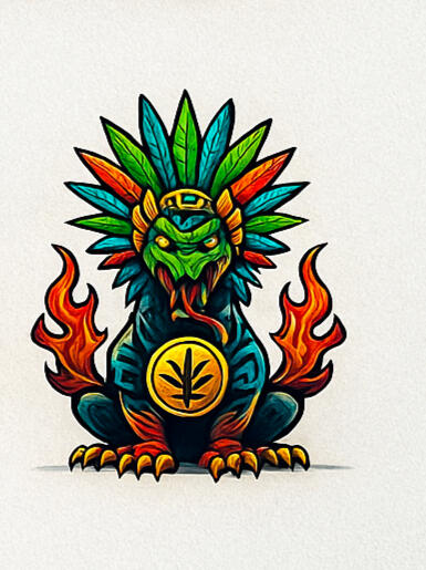 a colorful graffiti style version of Tahiel Aukan the guardian sigil of Barrio Conscious Spiritualism