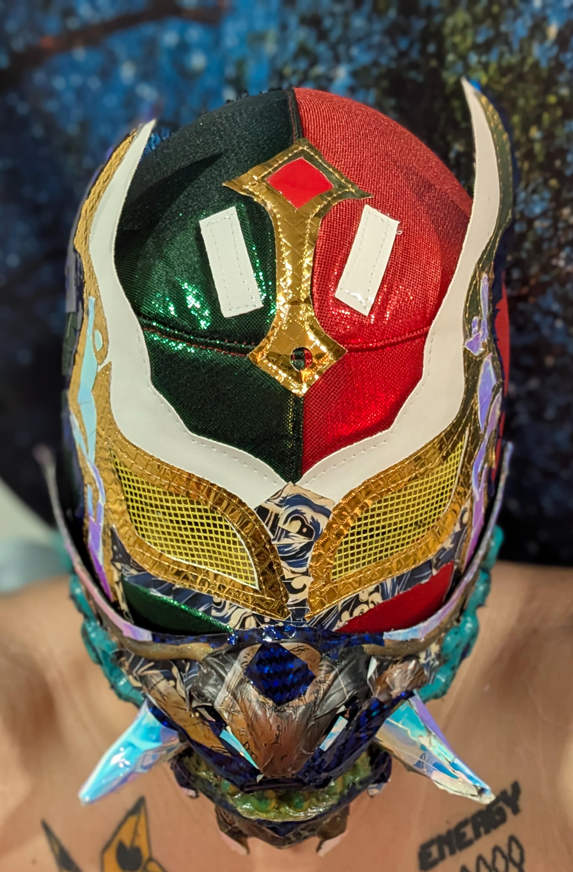 The Ronin-Bandido Stylized picture of the culmination of the personas that help craft Barrio Conscious Spiritualism into the energy for performing live or camera. The Ronin-Bandido is wearing Ba.Rz 86 trademark half Calavera eyemask and Half Oni Jaw mask.